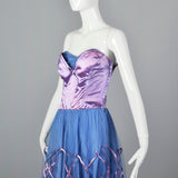1940s Purple and Blue Tulle Party Dress