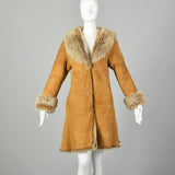 XXS-XS Brown Shearling Coat