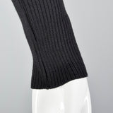 1980s Alaia Black Zip Front Sweater