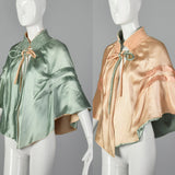 1930s Reversible Silk Satin Capelet