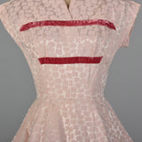 1950s Pink Fit and Flare Party Dress