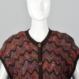 1980s Multicolor Zig Zag Sweater Vest
