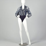 Medium 1990s Emanuel Ungaro Sheer Blouse and Attached Bodysuit