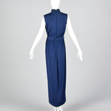 1970s Lilli Diamond Maxi Dress with Draped Neckline