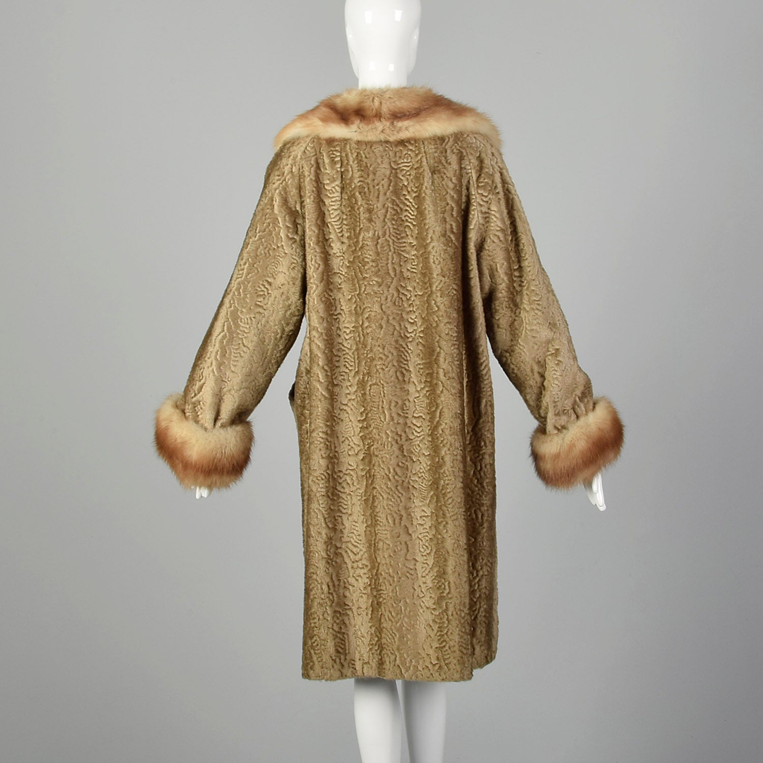 XL 1950s Faux Fur and Real Fur Coat