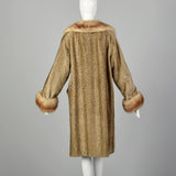 XL 1950s Faux Fur and Real Fur Coat
