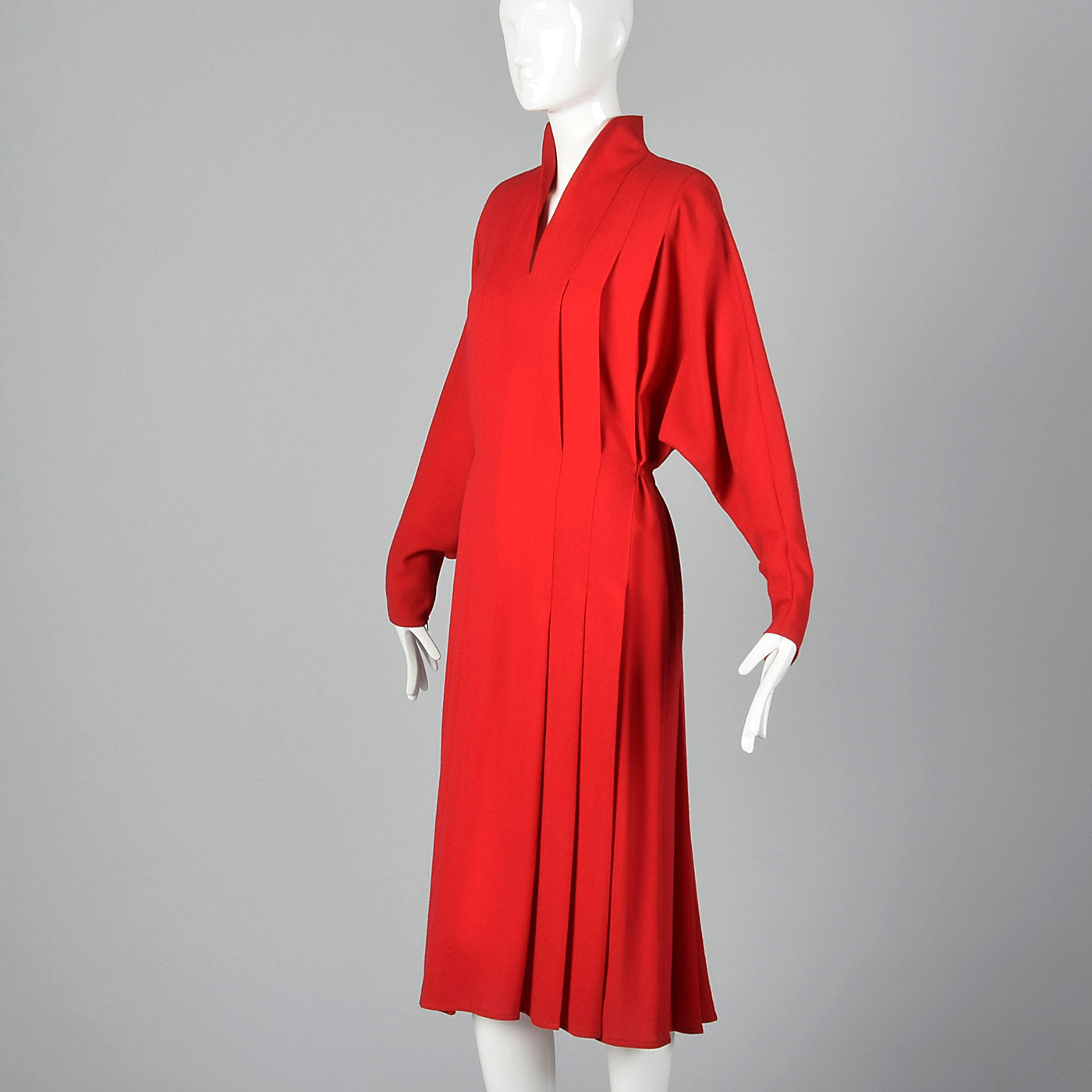 1980s Chloe Red Wool Dress with Elastic Waist