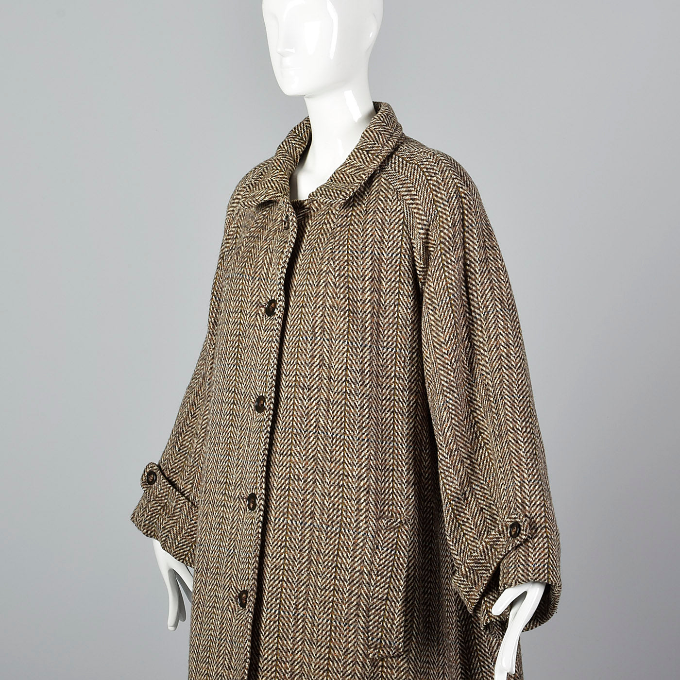 1980s Oversized Tweed Overcoat