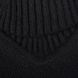 Giorgio Armani Black Cashmere Knit Poncho Sweater with Cowl Neck