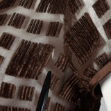 XS 1920s Sheer Brown Silk Devore Dress