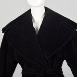 Medium Bill Blass 1980s Black Corduroy Coat