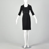 Small 1950s Black Collared Dress