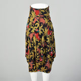 XS 1940s Novelty Print Cotton Harem Skirt