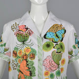 1960s Novelty Print Butterfly Dress