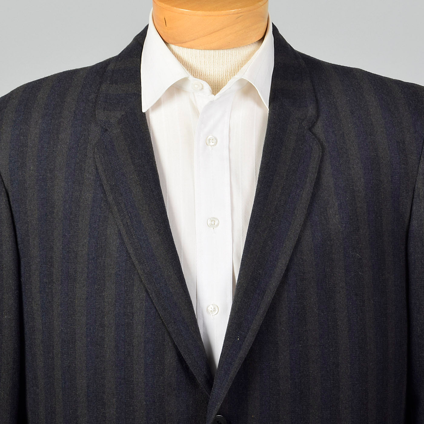 1950s Gray and Blue Wool Striped Jacket