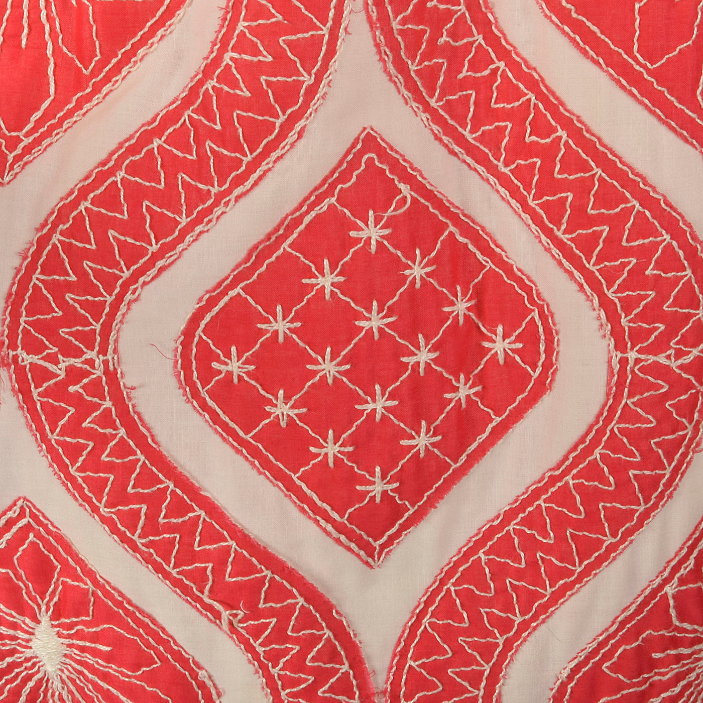 1970s Quilted Maxi Dress in Coral