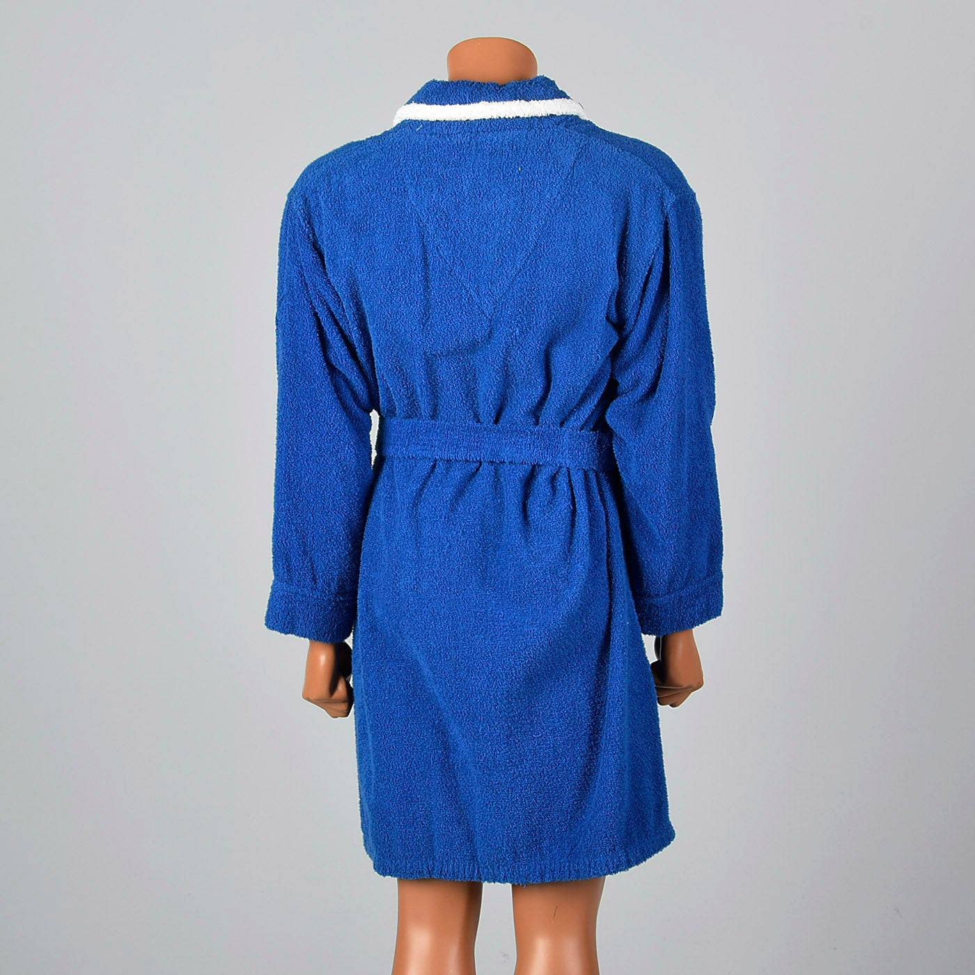 1960s Mens Blue Terry Cloth Robe