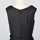 1950s Classic Little Black Dress with Draped Neckline