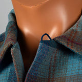 1960s Mens Pendleton Board Shirt in Blue Plaid