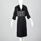 1930s Black Dress with Illusion Jacket