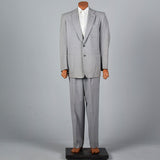 1950s Mens Two Piece Suit in Dove Gray with Blue & White Flecks