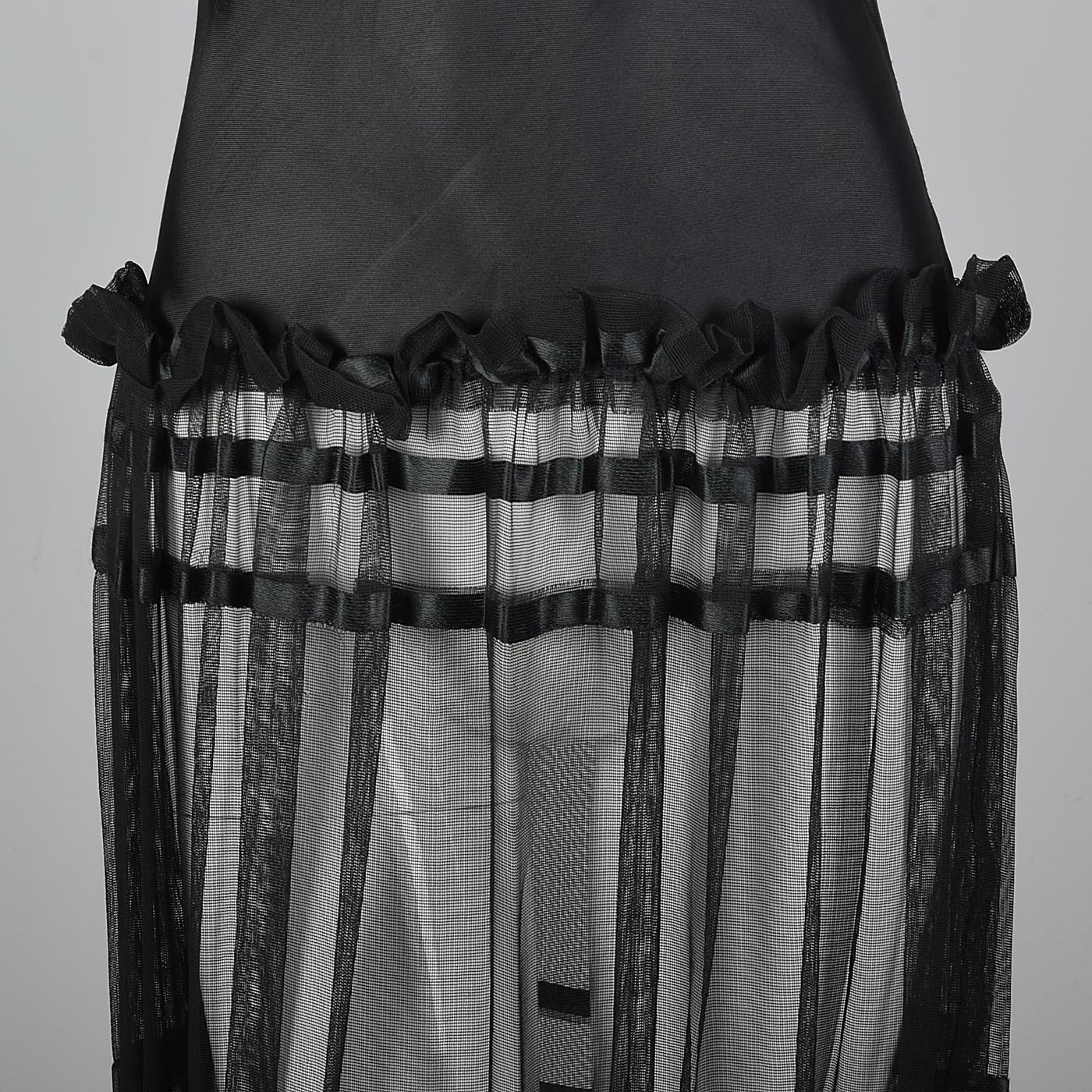 1930s Sheer Black Mesh Dress
