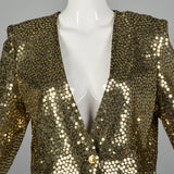 Medium Sonia Rykiel 1980s Gold Sequin Blazer
