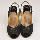 1950s Black Peep Toe and Purse Set