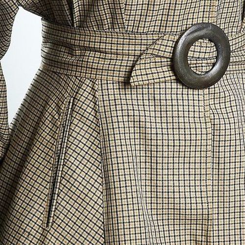 1950s Belted Gabardine Trench Coat Dress