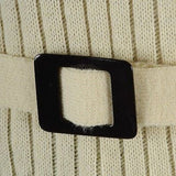 1970s Men's Mod Ribbed Knit Belted Sweater Vest in Cream