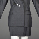 1990s Jean Paul Gaultier Classique Black Mini Skirt Suit with a Tuxedo Style Jacket