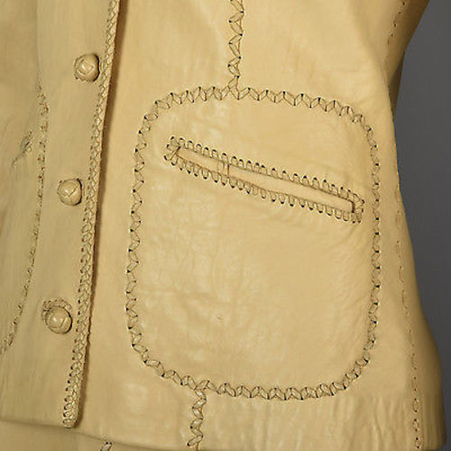 1970s North Beach Leather Skirt Suit with a Whipstitch Blazer