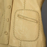 1970s North Beach Leather Skirt Suit with a Whipstitch Blazer