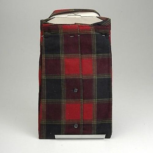 1960s Mens Deadstock Red Flannel Shadow Plaid Shirt