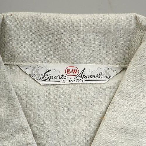 1950s Mens Deadstock Heathered Gray Long Sleeve Shirt