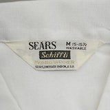 1950s Mens Deadstock White Shirt with Embroidered Birds