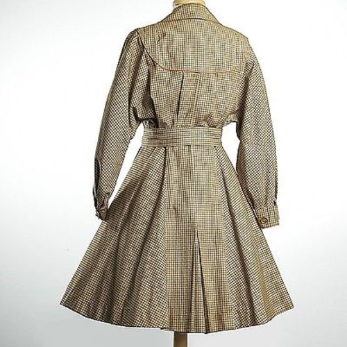 1950s Belted Gabardine Trench Coat Dress