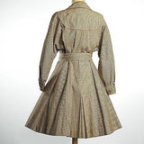 1950s Belted Gabardine Trench Coat Dress