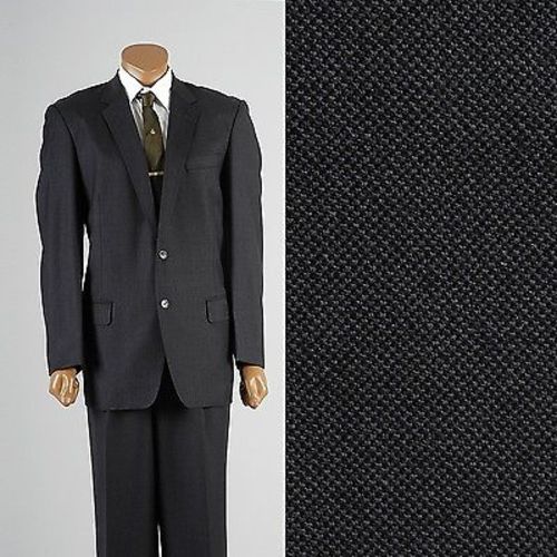 1960s Men's Bespoke Two Piece Winter Suit in  Blue & Gray