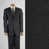 1960s Men's Bespoke Two Piece Winter Suit in  Blue & Gray