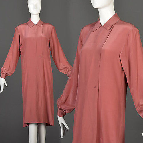 1970s Calvin Klein Minimalist Silk Dress