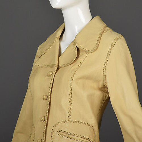 1970s North Beach Leather Skirt Suit with a Whipstitch Blazer