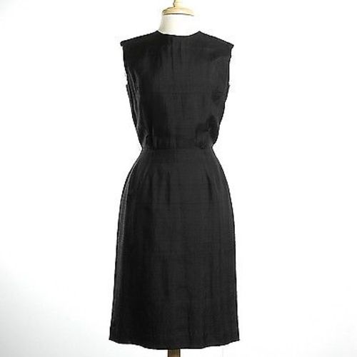 1960s Black Silk Wiggle Dress