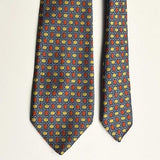 1960s Blue Orange Yellow Geometric Necktie