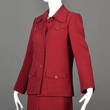 1970s Guy Laroche Red Skirt Suit