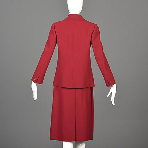 1970s Guy Laroche Red Skirt Suit