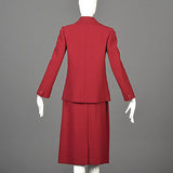 1970s Guy Laroche Red Skirt Suit
