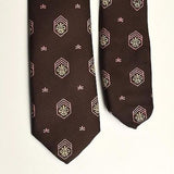 1950s Silk Brown Pink Crest Necktie