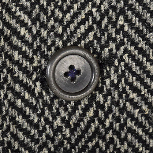 1950 Men's Irish Tweed Overcoat in Black & White Herringbone