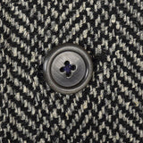 1950 Men's Irish Tweed Overcoat in Black & White Herringbone